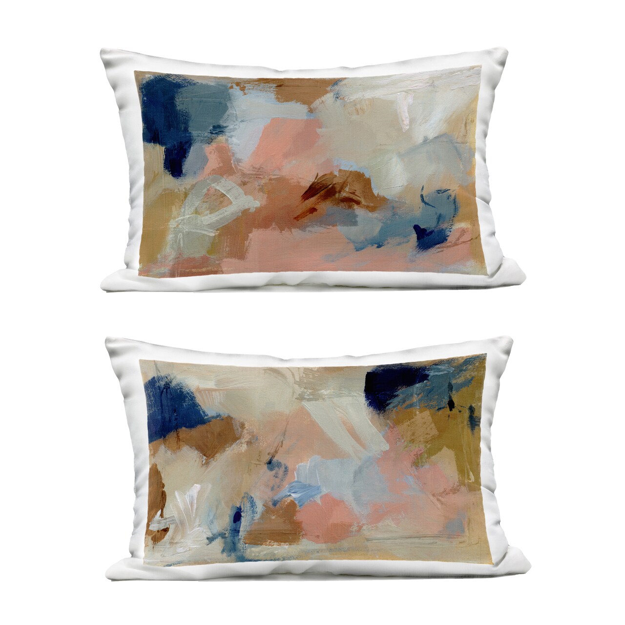 Stupell Industries Energetic Rustic Abstractions 2pc Outdoor Printed Throw Pillow Set Design by Victoria Barnes, 14 x 7 x 20